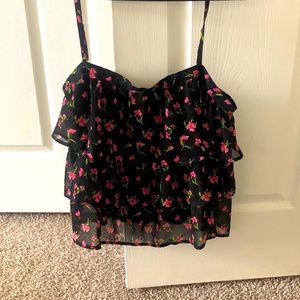 Black Cropped Tank Top